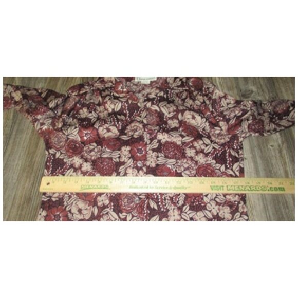 QUEEN CASUALS Womens Shirt Size 14 Long Slv Button Down Floral Vtg Fairy Grunge - Picture 8 of 12